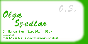 olga szedlar business card